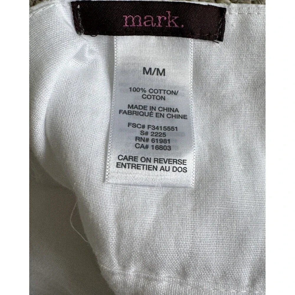 White Cotton Summer Sundress Spaghetti Strap Eyelet Women’s Medium